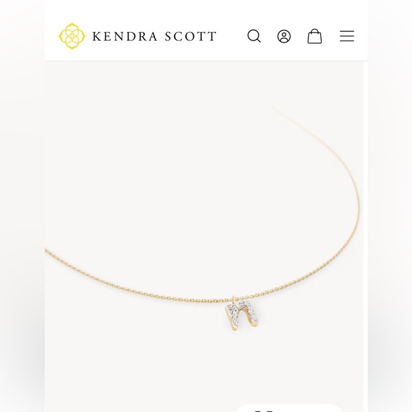 Kendra Scott Gold 14k Necklace with diamond Initial “n” - Picture 1 of 6